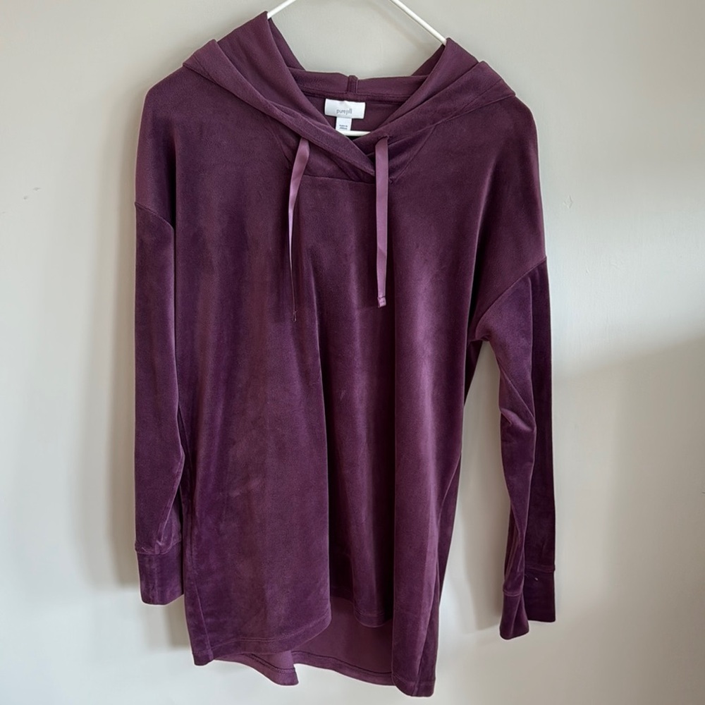 JJill Purple velvety Hoodie Top